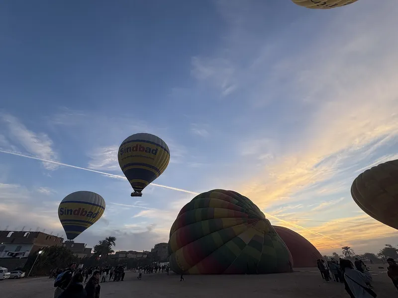 Balloons inflating at first light on the launch field